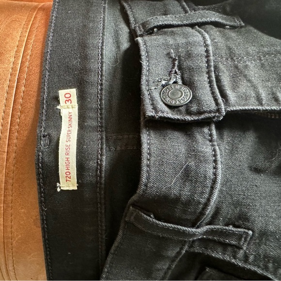 720 high rise super skinny jeans in black size 30 - Picture 2 of 4